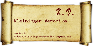 Kleininger Veronika névjegykártya